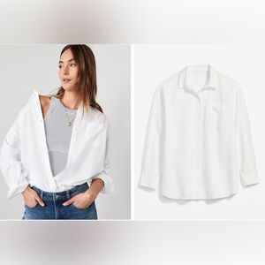 Oversized Button-Down Boyfriend Shirt, NWT, color: Oxford white